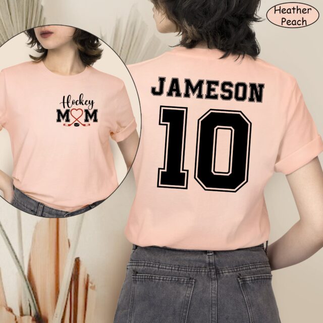 Personalized Hockey Mom Shirt – Custom Name & Number Tee