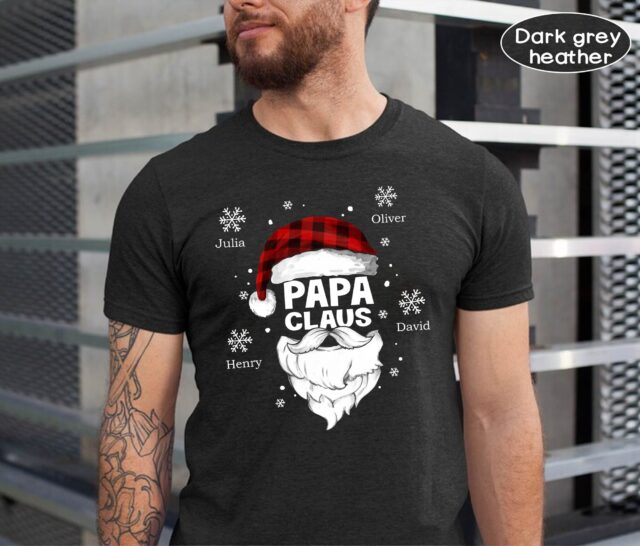 Personalized Papa Claus Shirt – Custom Grandpa Christmas Gift