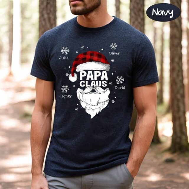 Personalized Papa Claus Shirt – Custom Grandpa Christmas Gift
