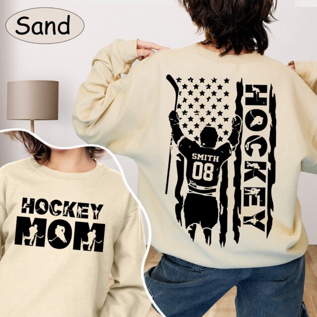Personalized Hockey Mom Shirt – Custom Name & Number Tee