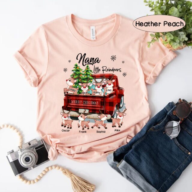 Personalized Grandma Little Reindeer Shirt – Custom Nana Christmas Tee