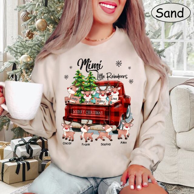 Personalized Grandma Little Reindeer Shirt – Custom Nana Christmas Tee