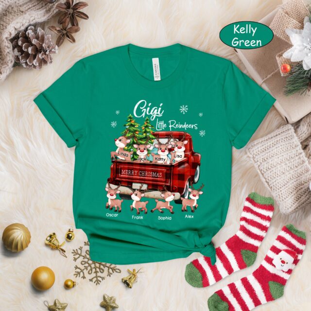 Personalized Grandma Little Reindeer Shirt – Custom Nana Christmas Tee