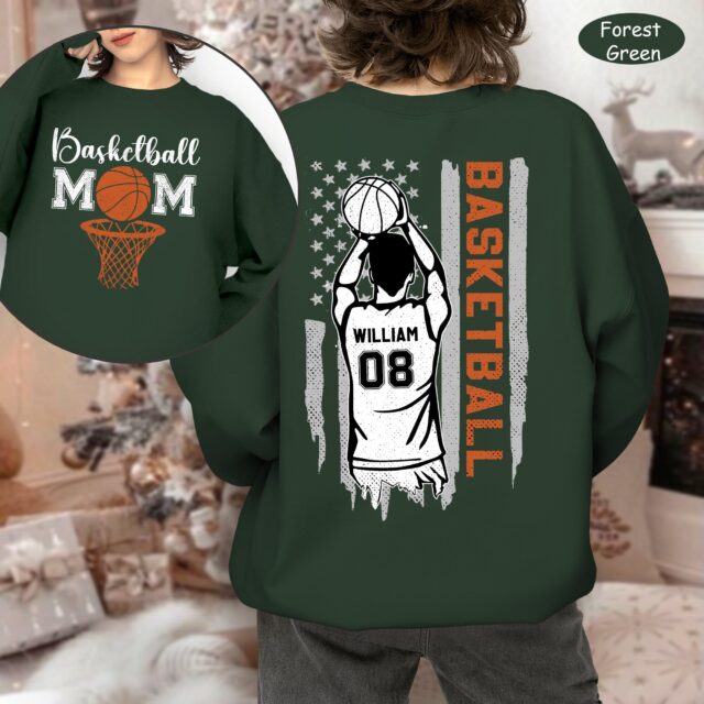 Personalized Basketball Mom Shirt – Custom Name & Number Tee