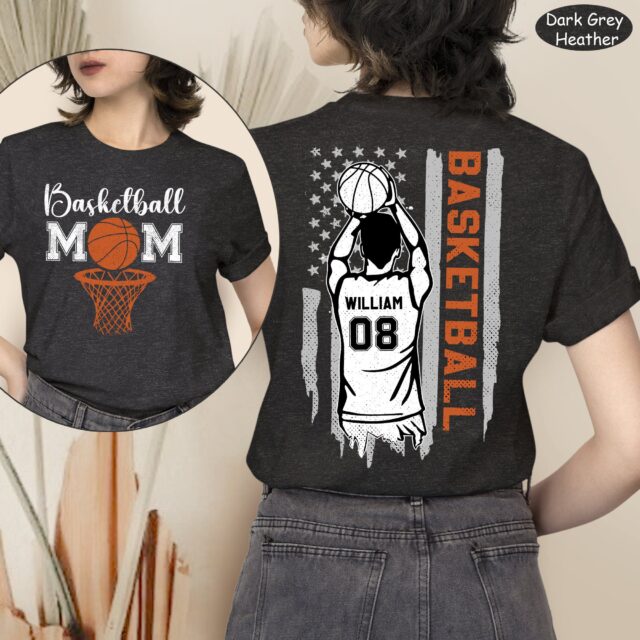 Personalized Basketball Mom Shirt – Custom Name & Number Tee