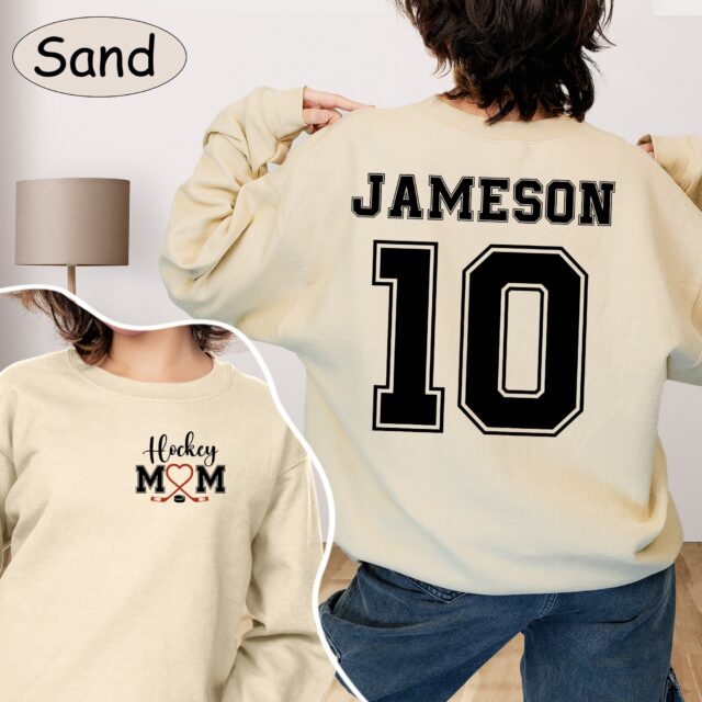 Personalized Hockey Mom Shirt – Custom Name & Number Tee