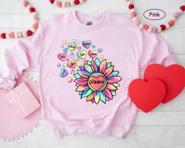 Personalized Grandma Sunflower Shirt – Custom Mimi, Nana, Gigi Sweatshirt