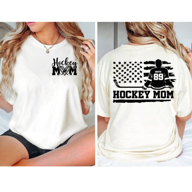 Custom Hockey Mom Shirt – Personalized Name & Number Tee