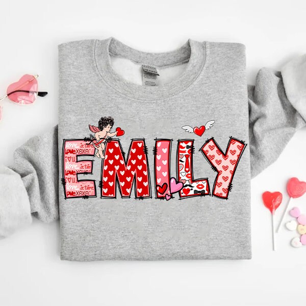 Personalized Name Valentine’s Shirt – Custom Family Valentine’s Day Outfit