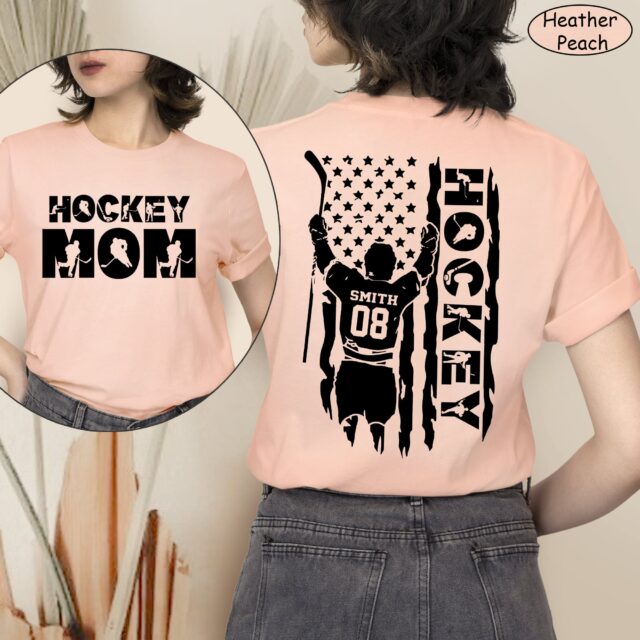 Personalized Hockey Mom Shirt – Custom Name & Number Tee