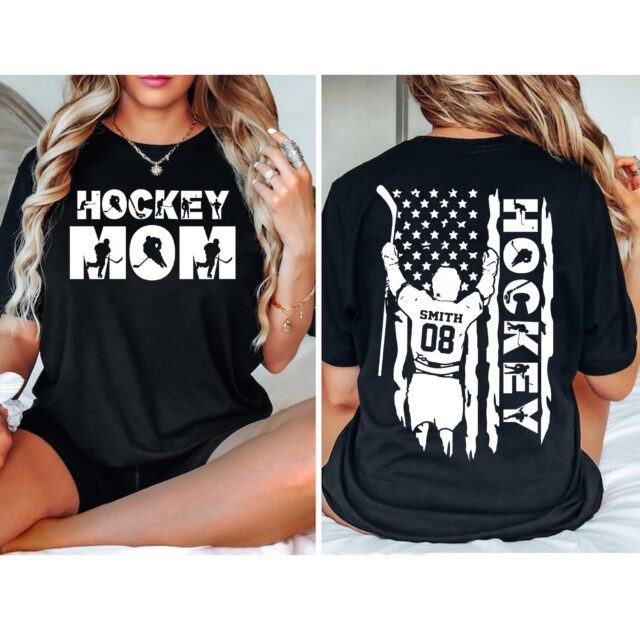 Personalized Hockey Mom Shirt – Custom Name & Number Tee