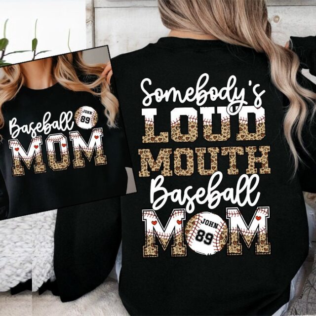 Personalized Baseball Mom Shirt – Custom Name & Number Baseball Mama Tee