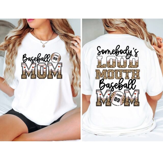 Personalized Baseball Mom Shirt – Custom Name & Number Baseball Mama Tee