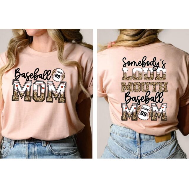 Personalized Baseball Mom Shirt – Custom Name & Number Baseball Mama Tee