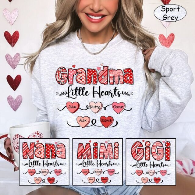 Personalized Grandma Heart Shirt – Custom Mimi, Nana, Gigi with Grandkids
