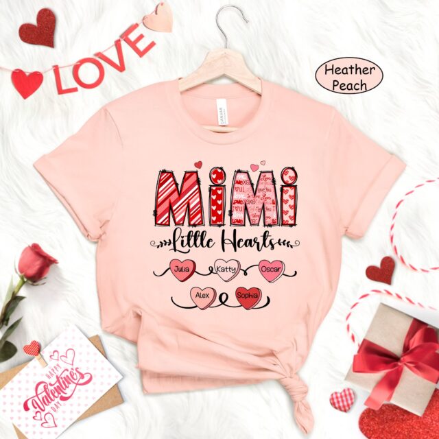 Personalized Grandma Heart Shirt – Custom Mimi, Nana, Gigi with Grandkids