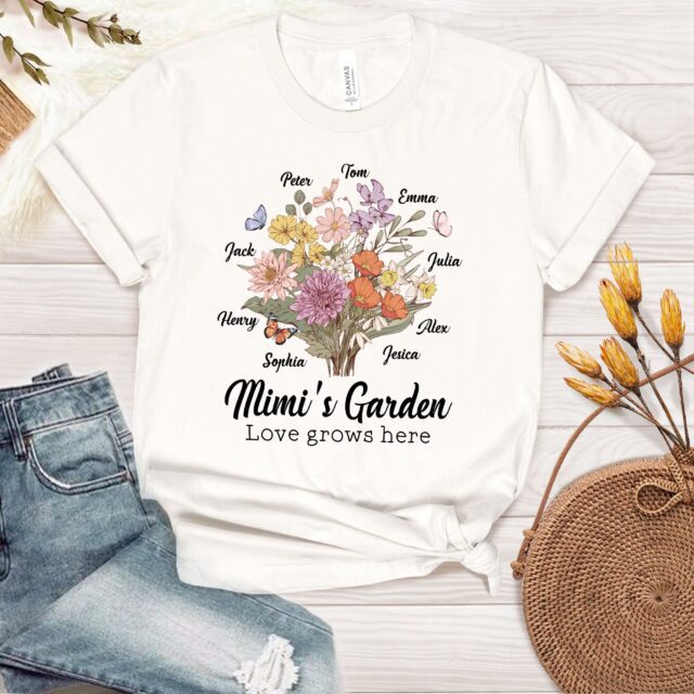 Custom Nana’s Garden Shirt – Birth Month Flowers for Grandma, Mimi, Nana, Gigi