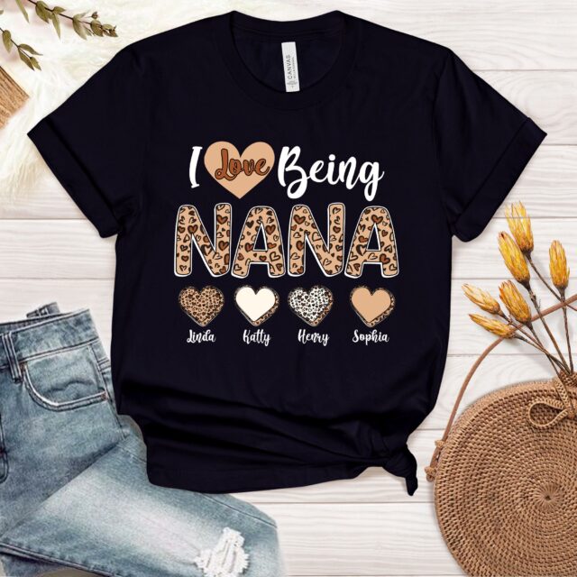 I Love Being a Grandma” Shirt with Kid Names – Gift for Nana, Mimi, Gigi