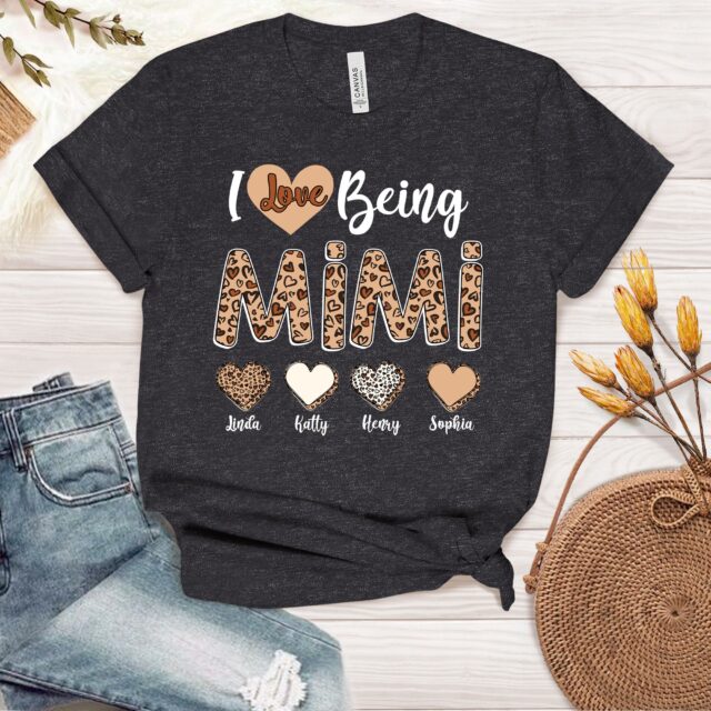 I Love Being a Grandma” Shirt with Kid Names – Gift for Nana, Mimi, Gigi