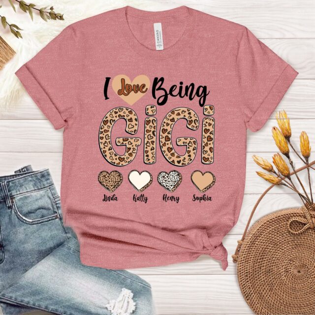 I Love Being a Grandma” Shirt with Kid Names – Gift for Nana, Mimi, Gigi