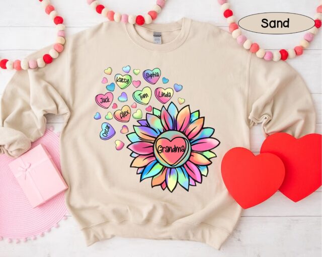 Personalized Grandma Sunflower Shirt – Custom Mimi, Nana, Gigi Sweatshirt