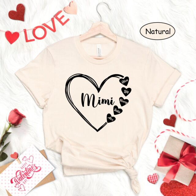 Custom Grandma Heart Sweatshirt with Kidnames – Christmas Gift for Nana, Gigi, Mimi