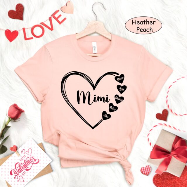 Custom Grandma Heart Sweatshirt with Kidnames – Christmas Gift for Nana, Gigi, Mimi