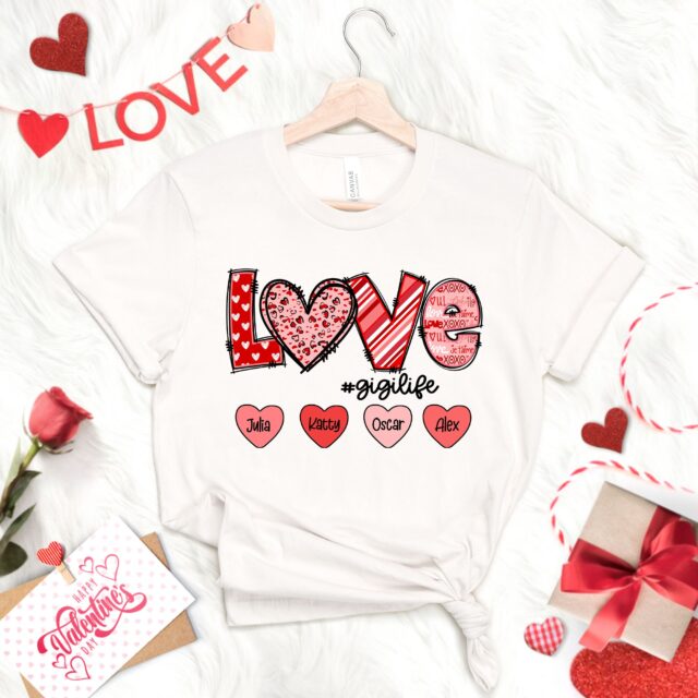 Personalized Grandma Valentine Shirt – Custom Nana, Mimi, Gigi with Grandkids