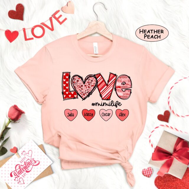 Personalized Grandma Valentine Shirt – Custom Nana, Mimi, Gigi with Grandkids