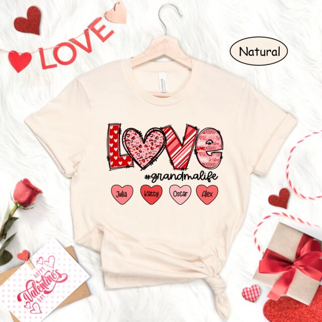 Personalized Grandma Valentine Shirt – Custom Nana, Mimi, Gigi with Grandkids