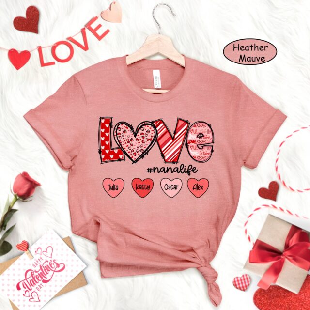 Personalized Grandma Valentine Shirt – Custom Nana, Mimi, Gigi with Grandkids