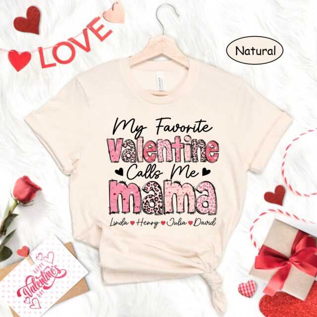 Personalized Valentine Mama Shirt – Custom Grandma with Grandkids’ Names