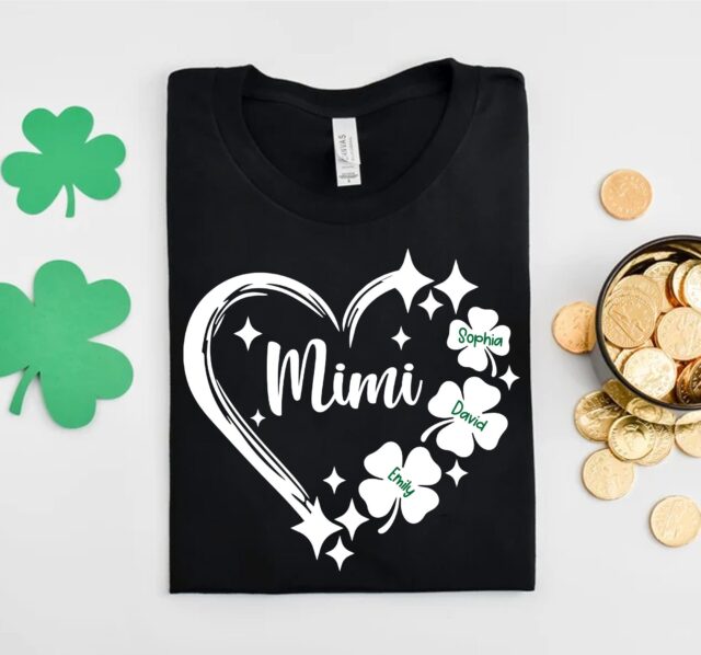 Personalized Grandma Shirt – St. Patrick’s Day Gift with Grandkids’ Names
