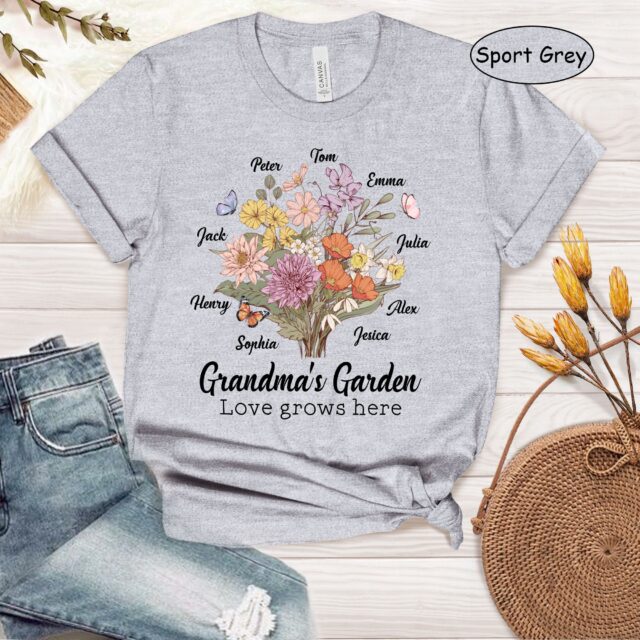 Custom Nana’s Garden Shirt – Birth Month Flowers for Grandma, Mimi, Nana, Gigi