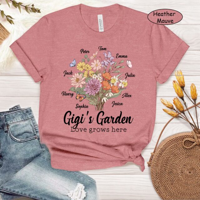 Custom Nana’s Garden Shirt – Birth Month Flowers for Grandma, Mimi, Nana, Gigi