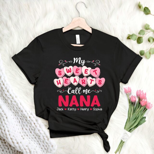 My Sweet Hearts Call Me Grandma Shirt with Grandkids Names – Valentine’s Gift