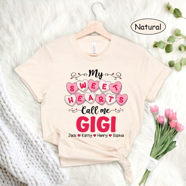 My Sweet Hearts Call Me Grandma Shirt with Grandkids Names – Valentine’s Gift