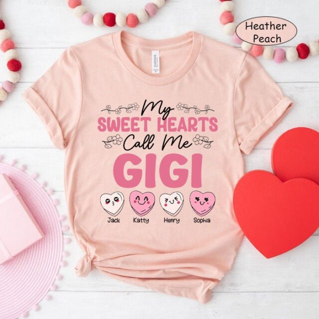 Personalized “My Sweet Hearts Call Me Grandma” Shirt – Custom with Grandkids’ Names
