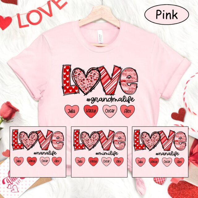 Personalized Grandma Valentine Shirt – Custom Nana, Mimi, Gigi with Grandkids
