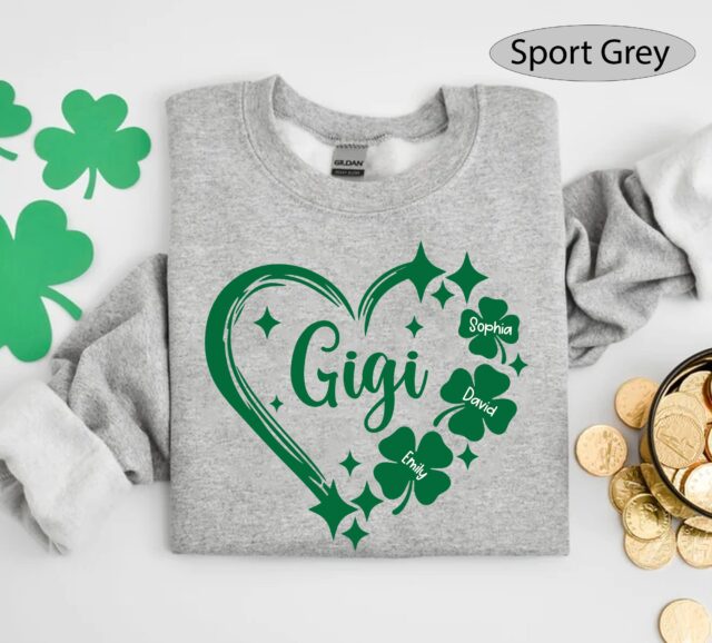 Personalized Grandma Shirt – St. Patrick’s Day Gift with Grandkids’ Names
