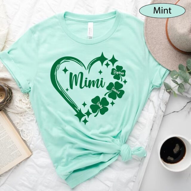 Personalized Grandma Shirt – St. Patrick’s Day Gift with Grandkids’ Names