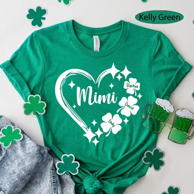 Personalized Grandma Shirt – St. Patrick’s Day Gift with Grandkids’ Names