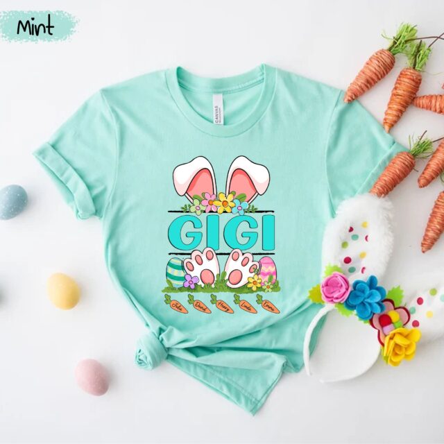 Personalized Grandma Shirt – Easter Bunny Shirt with Custom Kids’ Names