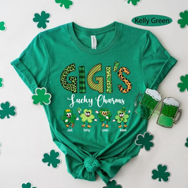 Custom “Grandma’s Lucky Charms” St. Patrick’s Day Shirt – With Grandkids’ Names