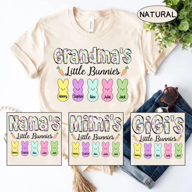 Grandma’s Little Bunnies Shirt – Personalized Easter Shirt with Kids Names