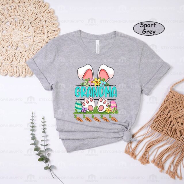 Personalized Easter Grandma Shirt – Bunny Nana, Mimi with Kids’ Names