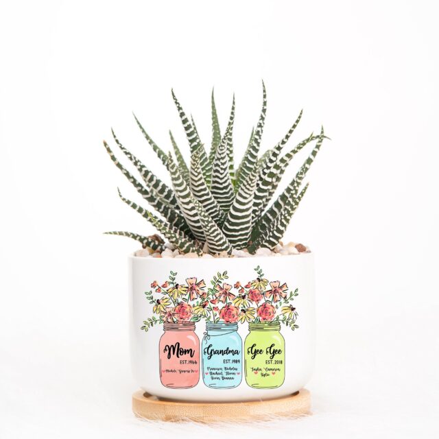 Personalized Great Grandma Plant Pot – Custom Grandchild Names Gift