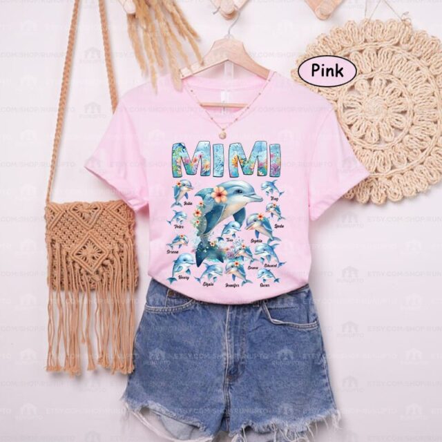Personalized Grandma Dolphin Shirt – Custom with Kids’ Names for Mother’s Day