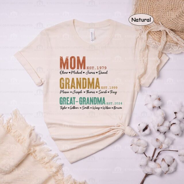 Custom Great Grandma Shirt – To Be Est Shirt with Grandchild Names