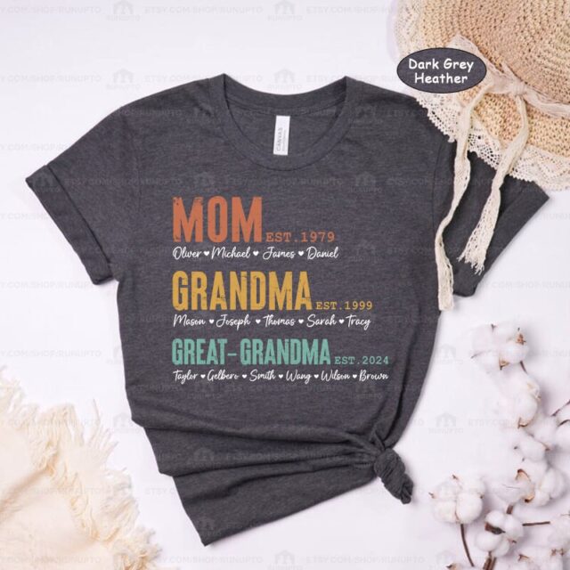 Custom Great Grandma Shirt – To Be Est Shirt with Grandchild Names